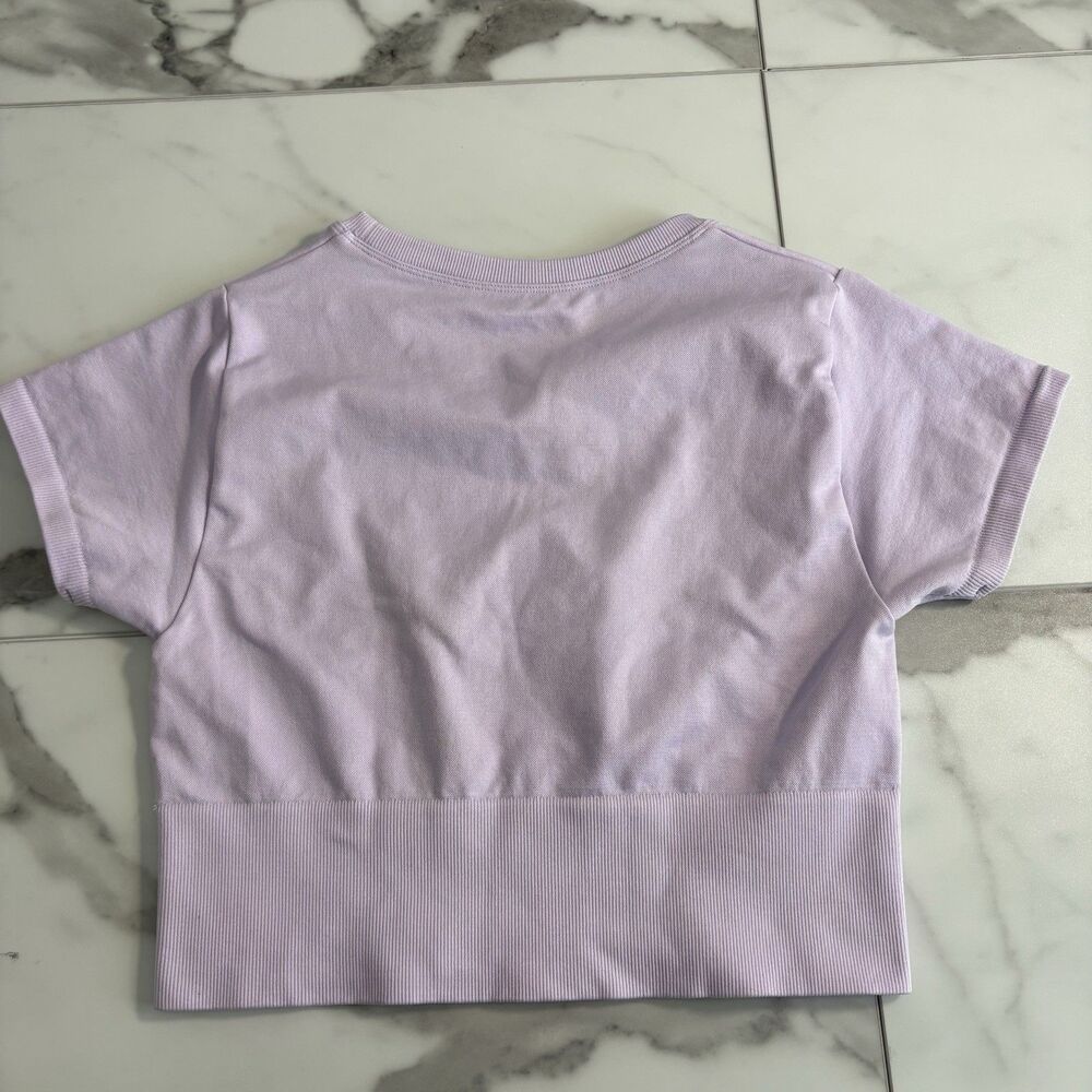OFFLINE by Aerie Seamless Cropped T-Shirt Lilac Women Size Medium - Picture 4 of 6